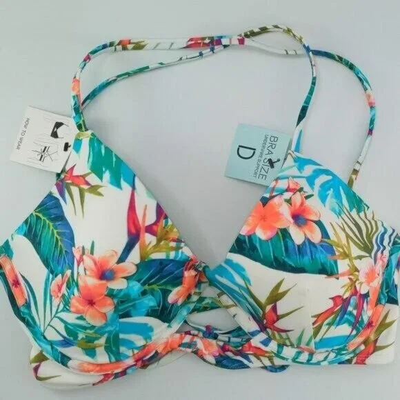 Sundazed Women's Hot Tropics Printed Jenna swim Bra. 34 D - Picture 3 of 10